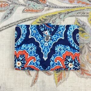 Vera Bradley Blue Orange Travel Wallet NWT